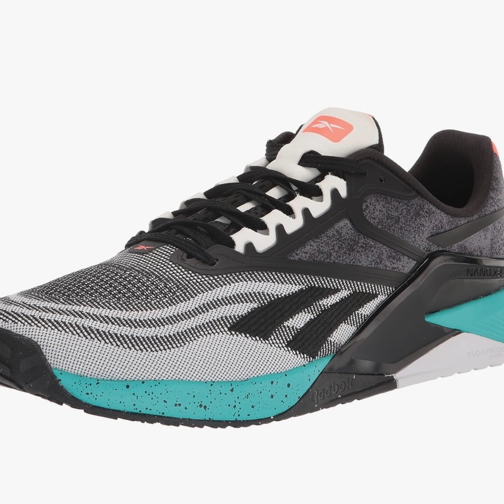 Reebok Nano Black and Blue Athletic Shoes with Mesh Design